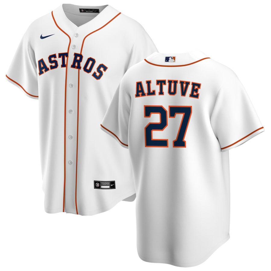 Nike Men #27 Jose Altuve Houston Astros Baseball Jerseys Sale-White